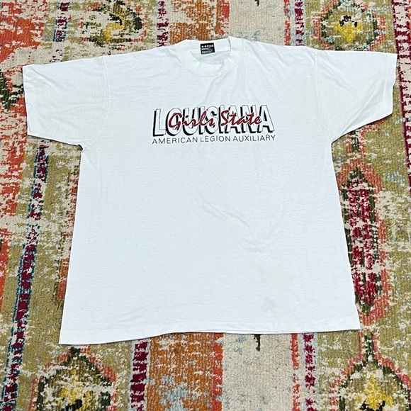 Vintage Sports 90s Louisiana Girls State American Legion 1990 Tee Tshirt - Picture 1 of 4